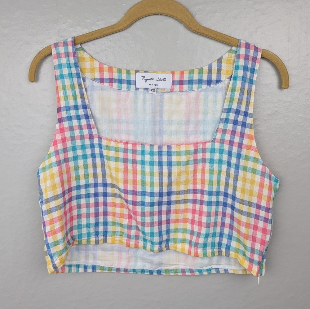 Rujuta Sheth Rainbox Chex Gingham Crop Top XS